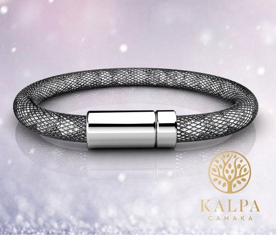 Yolora Damen Mesh Armband - Kalpa Camaka Kristalle - Damenarmband Schwarz - Schmuck - Luxus-Geschenk-Box - Geschenk-Box - Exklusive Geschenk-Box - Schöne Geschenk-Box - Geschenk zum Muttertag