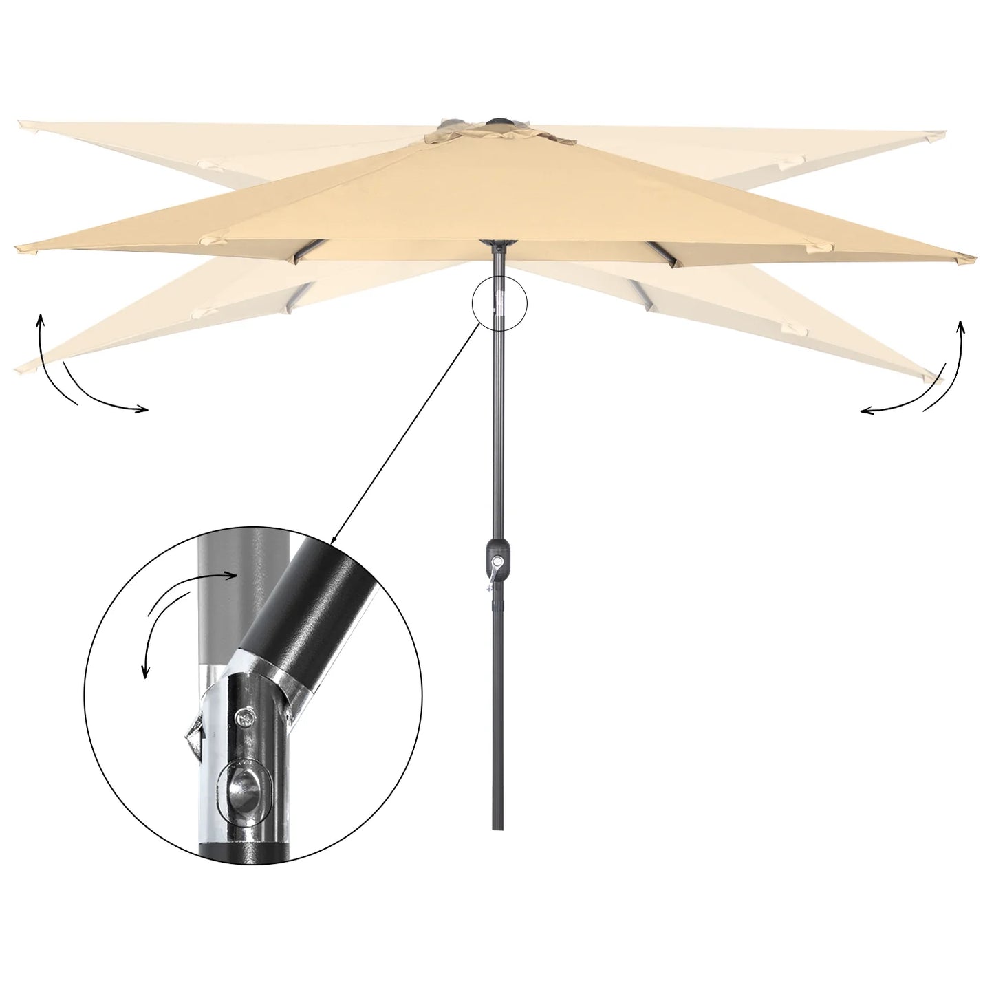 Angel Living 300 cm rechteckiger Schwebesonnenschirm – Sonnenschirm mit Kreuzfuß und schwenkbarem Arm – Rot