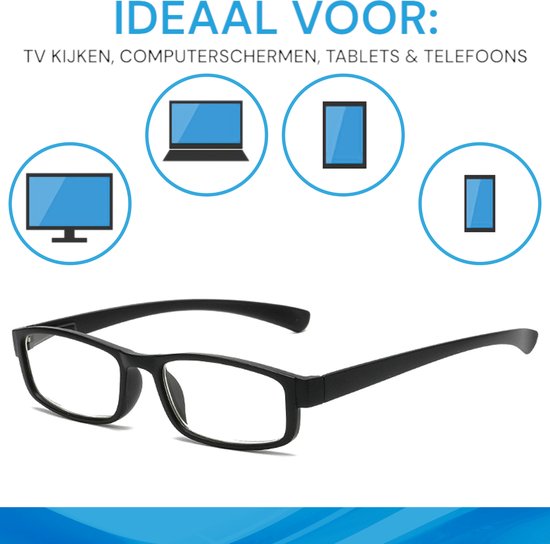 SBVR - Blaulichtbrille - Stärke +1 - Blaulichtbrille - Computerbrille - Bildschirmbrille - Unisex