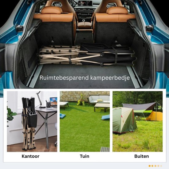 Yaheetech Feldbett 186 x 66 cm – Zusammenklappbares Campingbett – 150 kg – Tragetasche – Schwarz