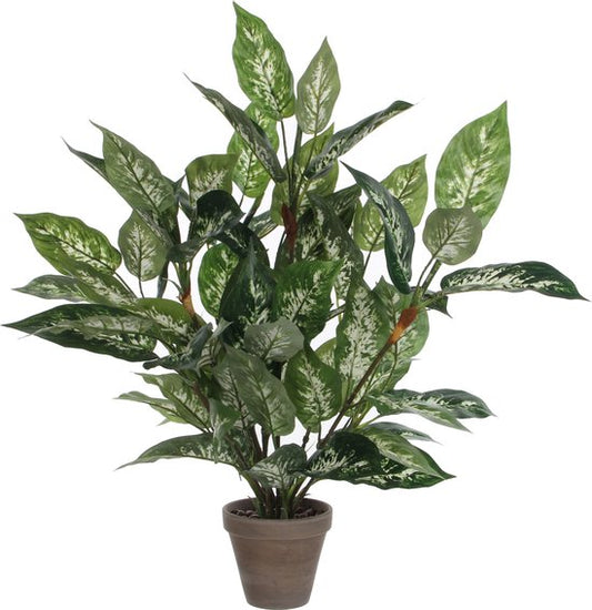 Mica Decorations Dieffenbachia Künstliche Pflanze im Blumentopf Stan - H70 x Ø55 cm - Grün