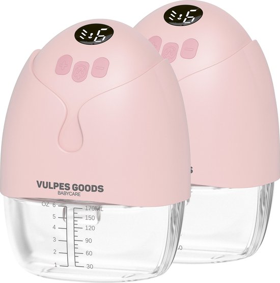 Vulpes Goods® BabyCare Hands-free Breast Pump - Tragbar - Doppelte elektrische Hands - 2 Stück - MAX Version