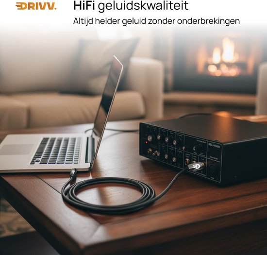 Drivv. Premium-Kabel von 3,5-mm-Klinke auf 6,35 mm – Klinkenkabel – Audiokabel – 3 Meter