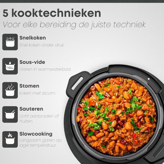 Savoré Kitchen Schnellkochtopf - 6L - PFAS frei - Reiskocher, Slow Cooker, Dampfgarer & Sous-Vide - Multikocher