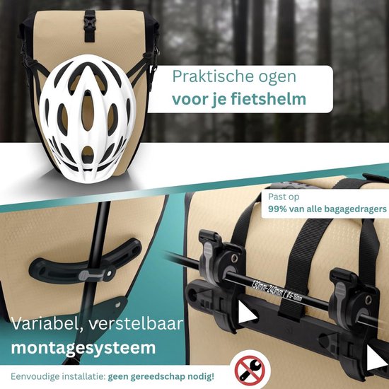 DailySupplies® Fahrradtasche (einseitig) – Wasserdichte Fahrradtaschen für Gepäckträger – Transporttasche mit Schultergurt und Tragegriff