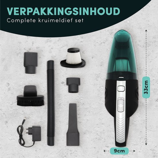 STAUS&BACH Supernova - Handstaubsauger für Tierhaare und Flüssigkeiten - Leichter Handstaubsauger fürs Auto - Schwarz