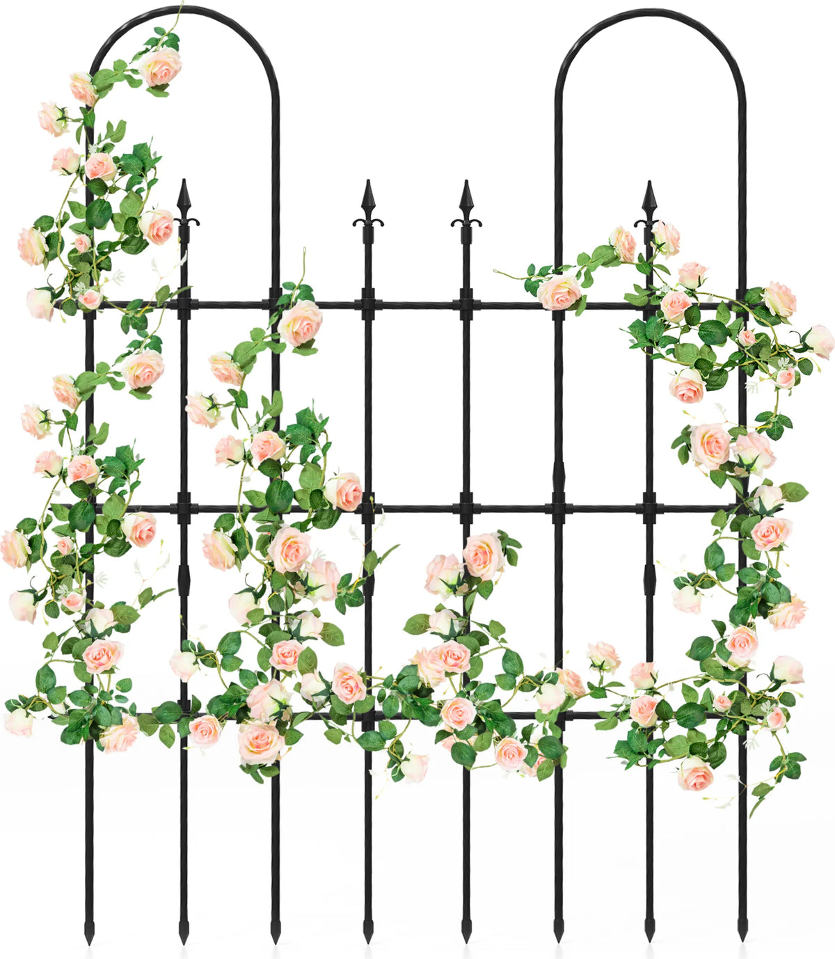 Coast Pflanzenregal für Kletterpflanzen und Rosen - 146 x 186 cm - Schwarzes Metall-Gartenregal für Blumen, Gemüse und Kletterpflanzen