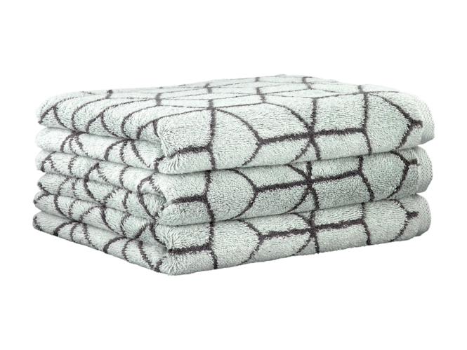 Villeroy & Boch Carre Handtuch – Sage Green Graphit – Größe 50 x 100 – 3er-Pack