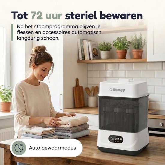 Numsy 5-in-1-Flaschensterilisator und -Trockner Max – Für bis zu 11 Flaschen geeignet Flaschensterilisator und -Trockner – Flaschensterilisator für Babys