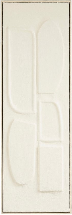 Mica Decorations Wanddekoration – Wandpaneel mit abstrakter Kunst, 90 x 30 x 3 cm – Wohnaccessoire für Wohnzimmer oder Schlafzimmer – Off-White