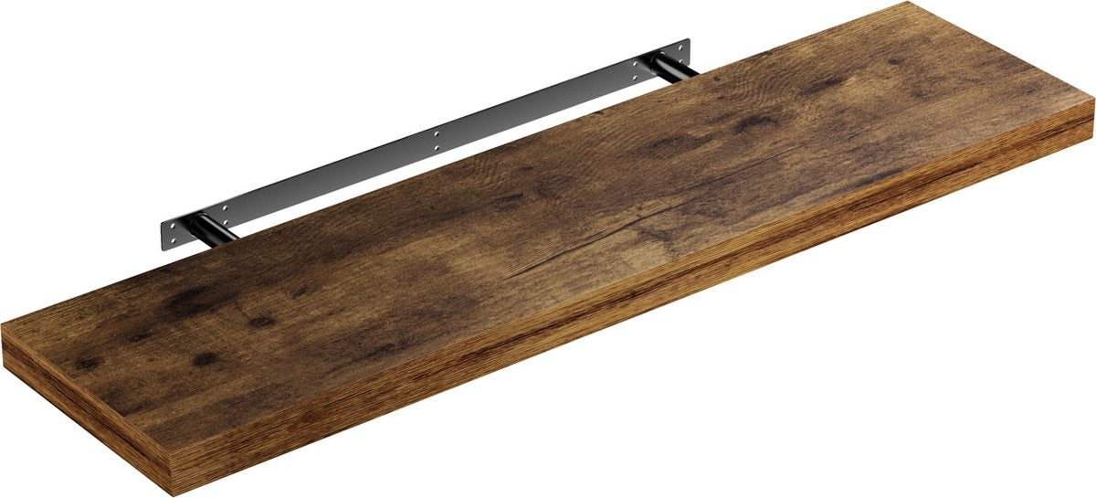 Casaria Wandregal Schwebendes Holzregal 15kg Belastbar Eiche Dunkel 90 cm