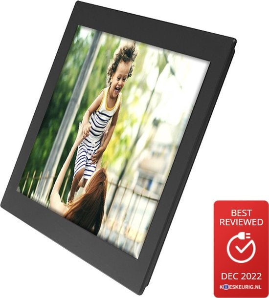 Denver Digitaler Fotorahmen - 10-Zoll-Glasdisplay - Frameo App - WiFi - IPS-Touchscreen - 16GB - Schwarz