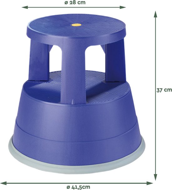 BRASQ Tritthocker Comfort Blue ST200 - Mobil - Kapazität 150 kg - Tritthocker - Tritthocker Erwachsene - Elefantenfuß