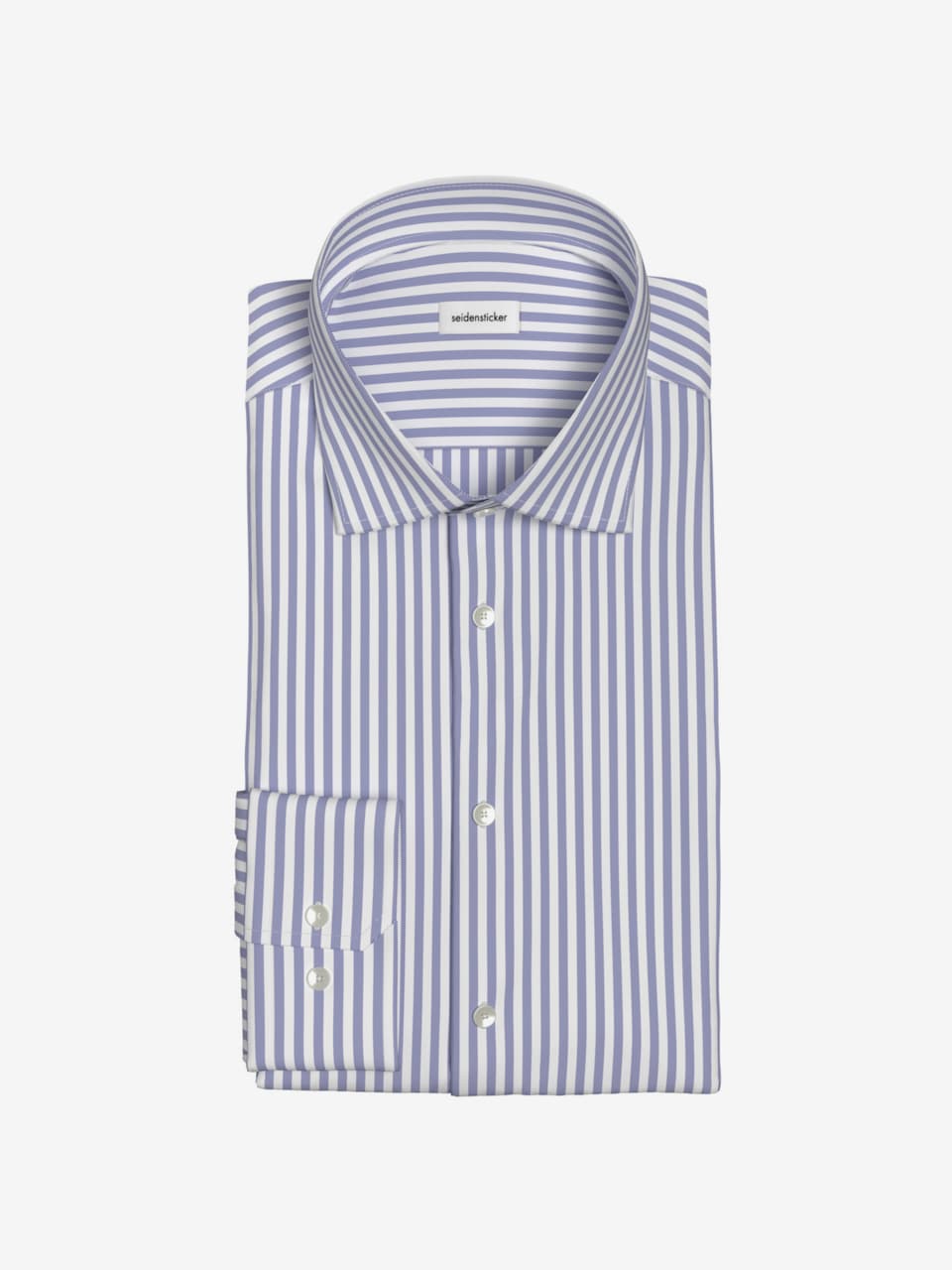 SEIDENSTICKER Regular Fit Business Hemd Blau Denim/Weiß, Langarm, Kentkragen
