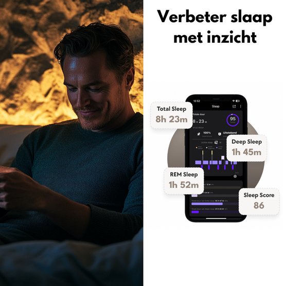 Focus® S1 Smart Ring - Größe 11 - Herzfrequenz - Menstruationszyklus - Schlafüberwachung - Sportliche Leistung - Schrittzähler - IP68 Wasserdicht - O2 Messung - Ladebox - Grau