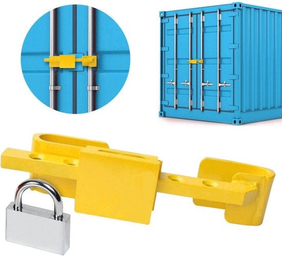All Ride Containerschloss 5KG - Container- und Anhängerschloss - Verstellbar 23 bis 43 CM - Gehärteter Stahl - Inkl. 3 Ersatzschlüssel - Gelb