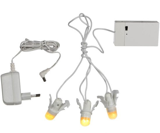LuVille Weihnachtsdorf Miniatur-Glühbirnenkette - 3 Lichter - L15 cm