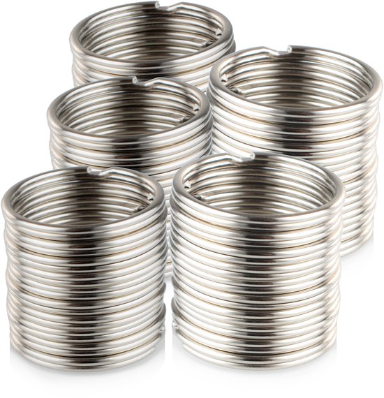 Schlüsselanhänger - 30 mm - Ringe - Schlüsselanhänger - 50 Stück - Silber