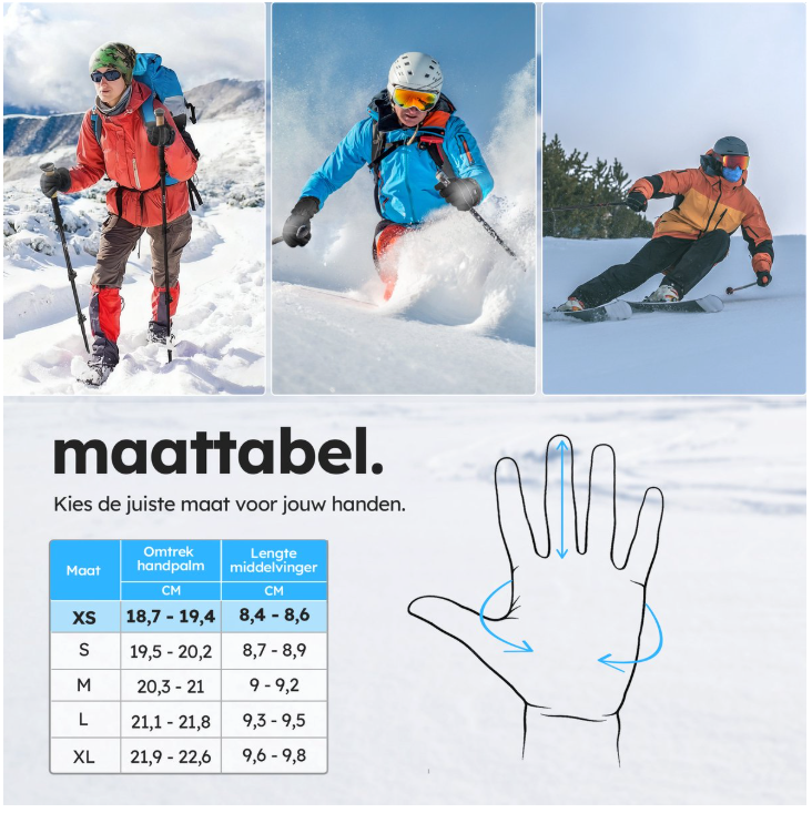 Saaf - Beheizte Handschuhe Pro - Größe XS - Schwarzes Polyester - 3 Wärmestufen & wiederaufladbar - Wasser- & Windabweisend - Optimaler Komfort