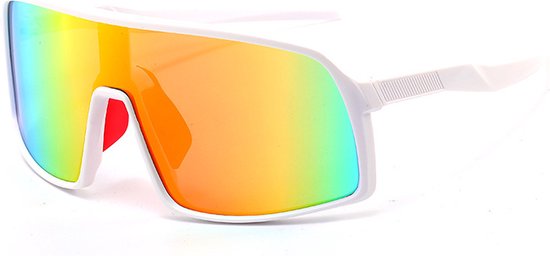 GarpexÂ® Radsportbrille - Sportbrille - Polaroid Sonnenbrille - Sonnenbrille - Rennrad - Mountainbike - Motorrad - Weißer Rahmen, rote Gläser
