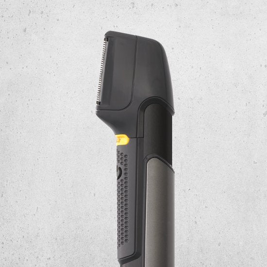 Mediashop Micro Touch Titanium Trim – Haarschneidemaschine mit Edelstahlklingen – Schneiden, Trimmen & Stylen – Haar-, Gesichts- und Körpertrimmer – 5 Aufsätze – Haarschneidemaschine – empfohlen von Dominic Thiem
