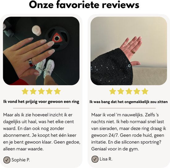 Focus® S1 Smart Ring - Grau - Größe 11 - Herzfrequenz - Menstruationszyklus - Schlafüberwachung - Sportliche Leistung - Schrittzähler - IP68 Wasserdicht - O2 Messung - Frauen - Männer - Ladebox - Schutzring