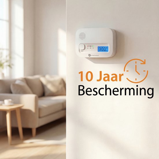 Smartwares FGA-13041 – Kohlenmonoxidmelder (CO-Melder) – 85 dB – Lebensdauer 10 Jahre – BSI-zertifiziert