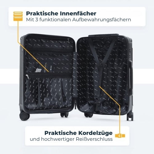 Pathsail - Handgepäck Koffer - 40L x 55CM - Leichter Trolley - Inkl. TSA-Schloss & Spinner-Räder - Schwarz