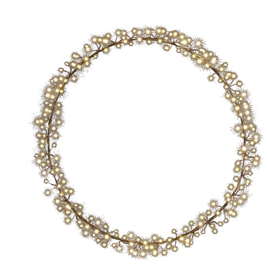 Luca Lighting Lichtkranz mit warmweißer LED-Beleuchtung - Ø50 cm - Schwarz