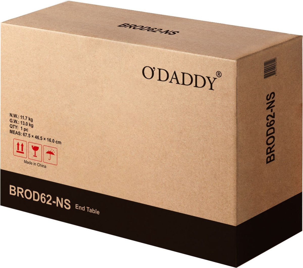 O'DADDYÂ¬Ã† Nachttische Industrie - Beistelltisch - Nachttisch mit Tür und Ablageflächen - 40 x 40 x 60 cm - braun