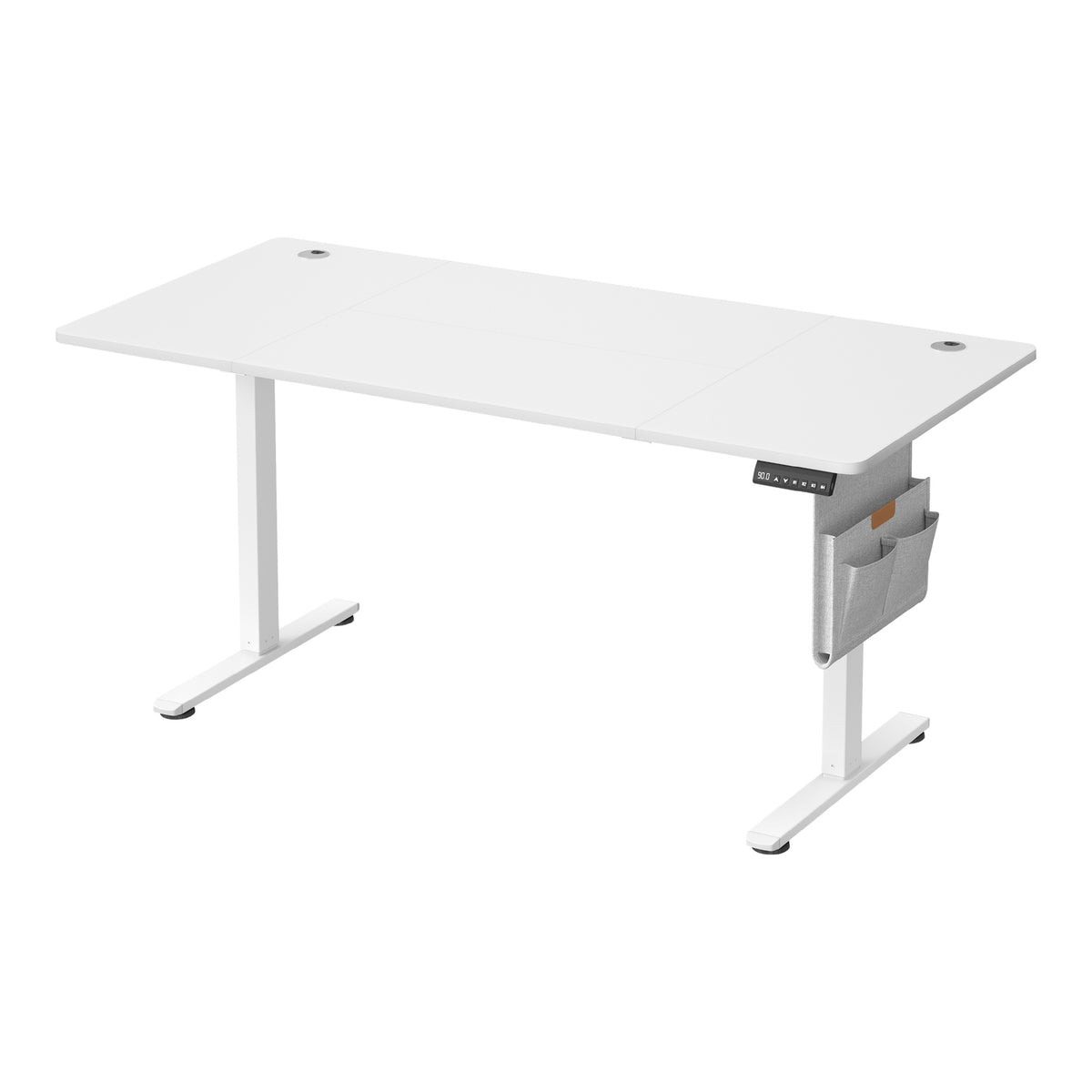 JOYFURNOS Elektrisch höhenverstellbarer Schreibtisch, 180 x 80 cm, stufenlos verstellbar, Speicherfunktion für 4 Höhen, wolkenweiß
