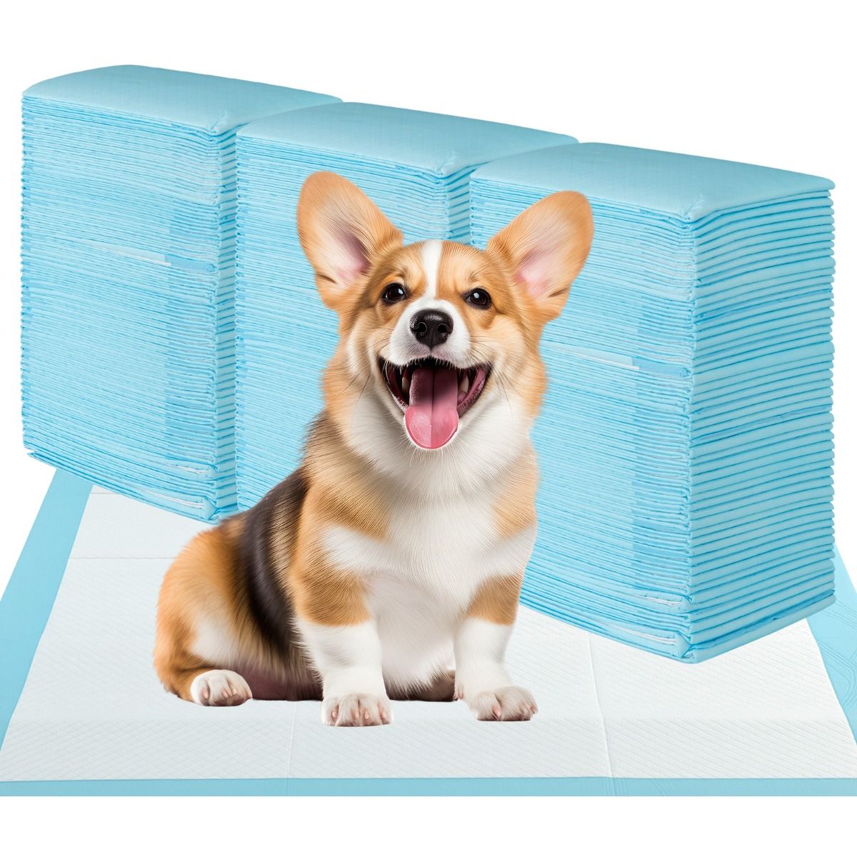 Coast Welpen-Trainingsmatten – 6-lagige Saugfähigkeit – Einweg – 90 x 60 cm – 150 Stück – blau/weiß