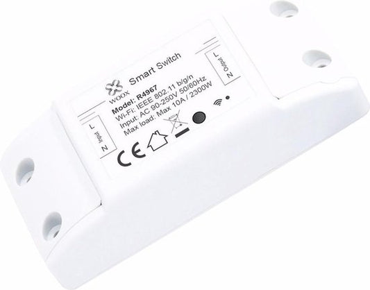 WOOX R4967 Smart WiFi Schalter powered by TUYA, 10A, 2300W, 100-240VAC 50-60Hz, Wi-Fi