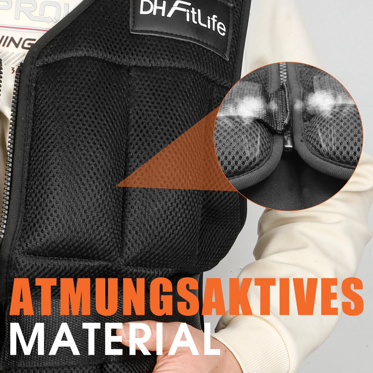 DH FitLife Verstellbare Gewichtsweste – 1 bis 20 kg – 38 herausnehmbare Gewichtsblöcke – 48 x 62 cm – Schwarz