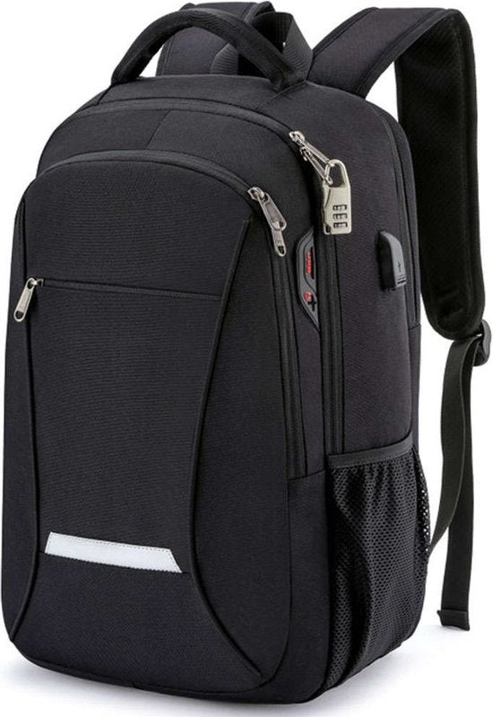 Wadu Anti-Diebstahl wasserdichten Rucksack enthält Usb-Ladestation 14 T/m 15,6 Zoll schwarz