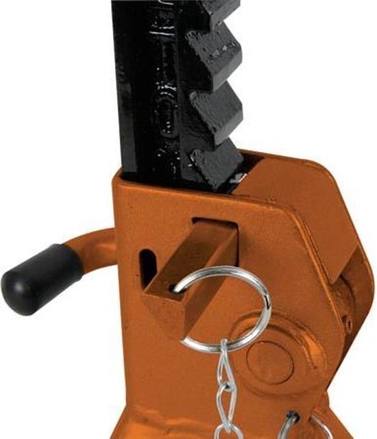 Perel Satz verstellbare Achsstützen, 2 Stück, max. Hubhöhe 430 mm, belastbar bis 2 Tonnen (pro Stück), Stahl, orange