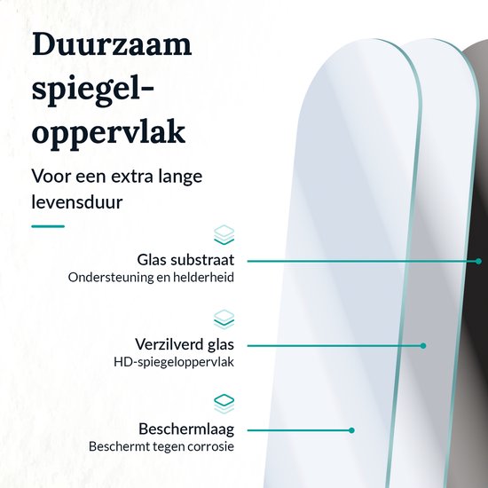 Mirlux Ovaler Spiegel - Einbauspiegel - Hängend mit Rahmen - Wandspiegel - Make up Spiegel - 160 x 50 cm - Gold