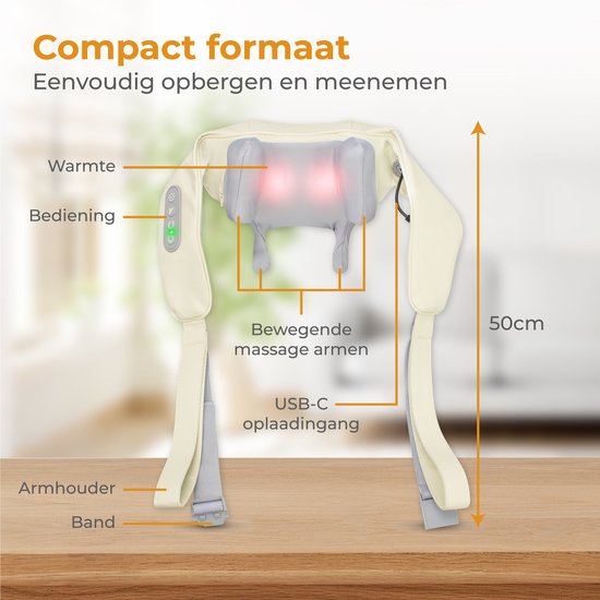 Nuvance - Massagekissen auch für Arm Rücken & Bein Weiß