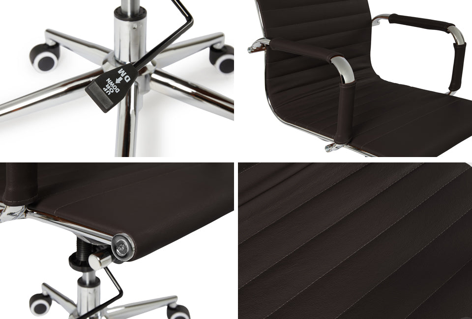 Oxford - Bürostuhl - bis 150kg - verstellbar - Leder - Schwarz