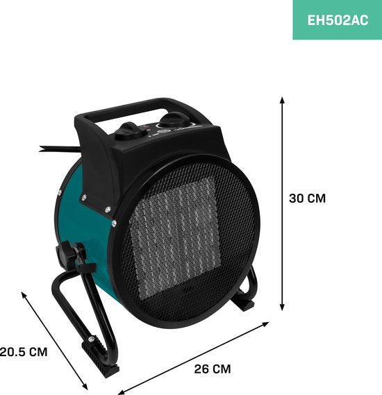 VONROC Elektroheizung - Heizstrahler - 3000W - 3 Einstellungen - Keramikelement - für Räume bis zu 30 m2