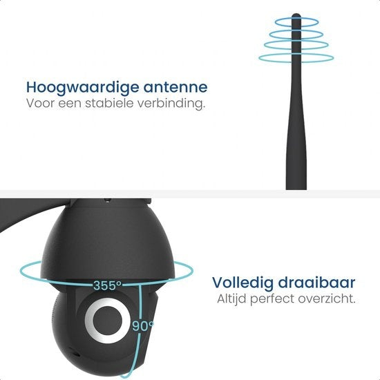 Gologi Superior Außenkamera - Mit Nachtsicht - Sicherheitskamera - 3MP - Mit Wifi und App - Schwarz