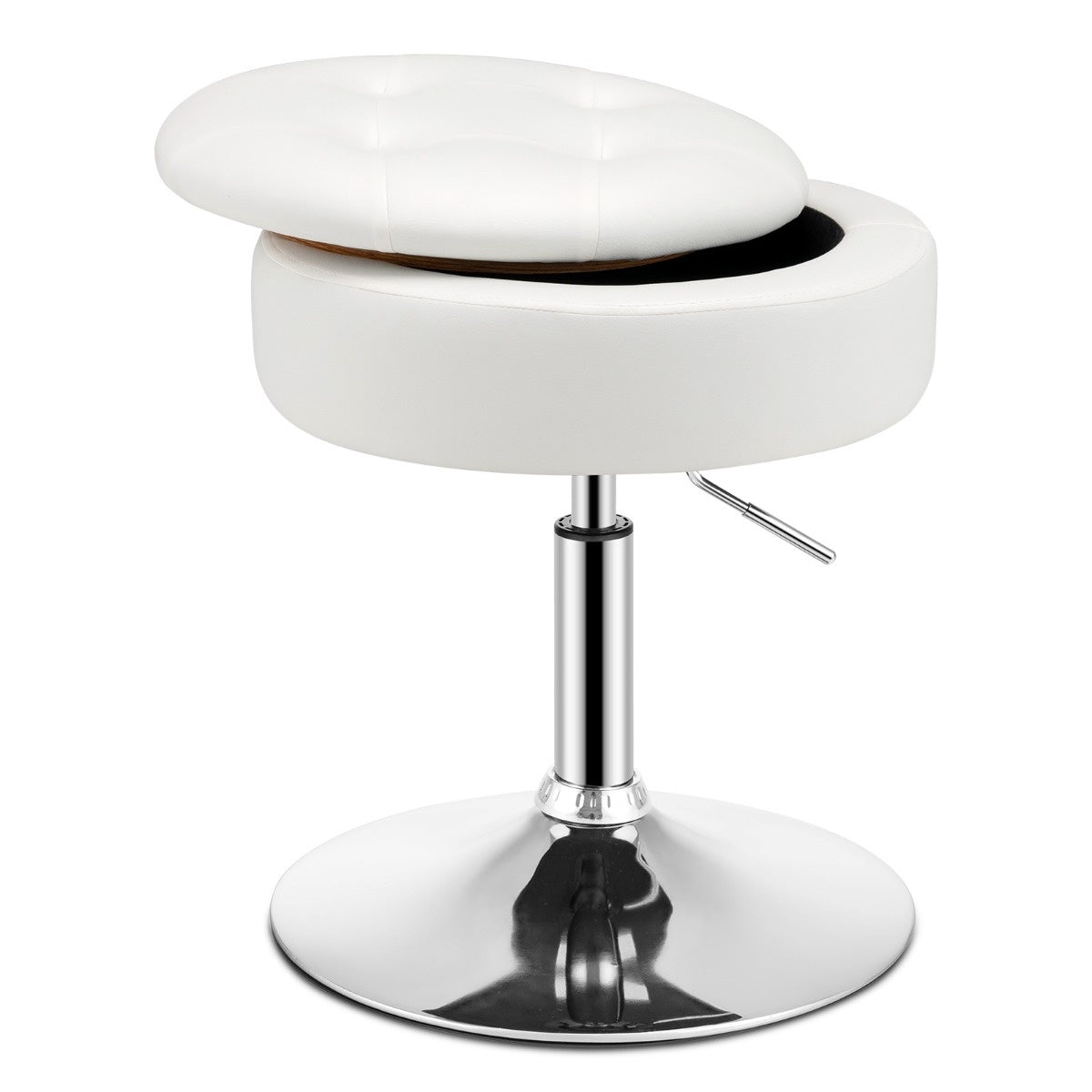 Coast make-up ontlasting met opslagruimte rond 360 ° roteerbare ontlasting gemaakt van PU lederen wit