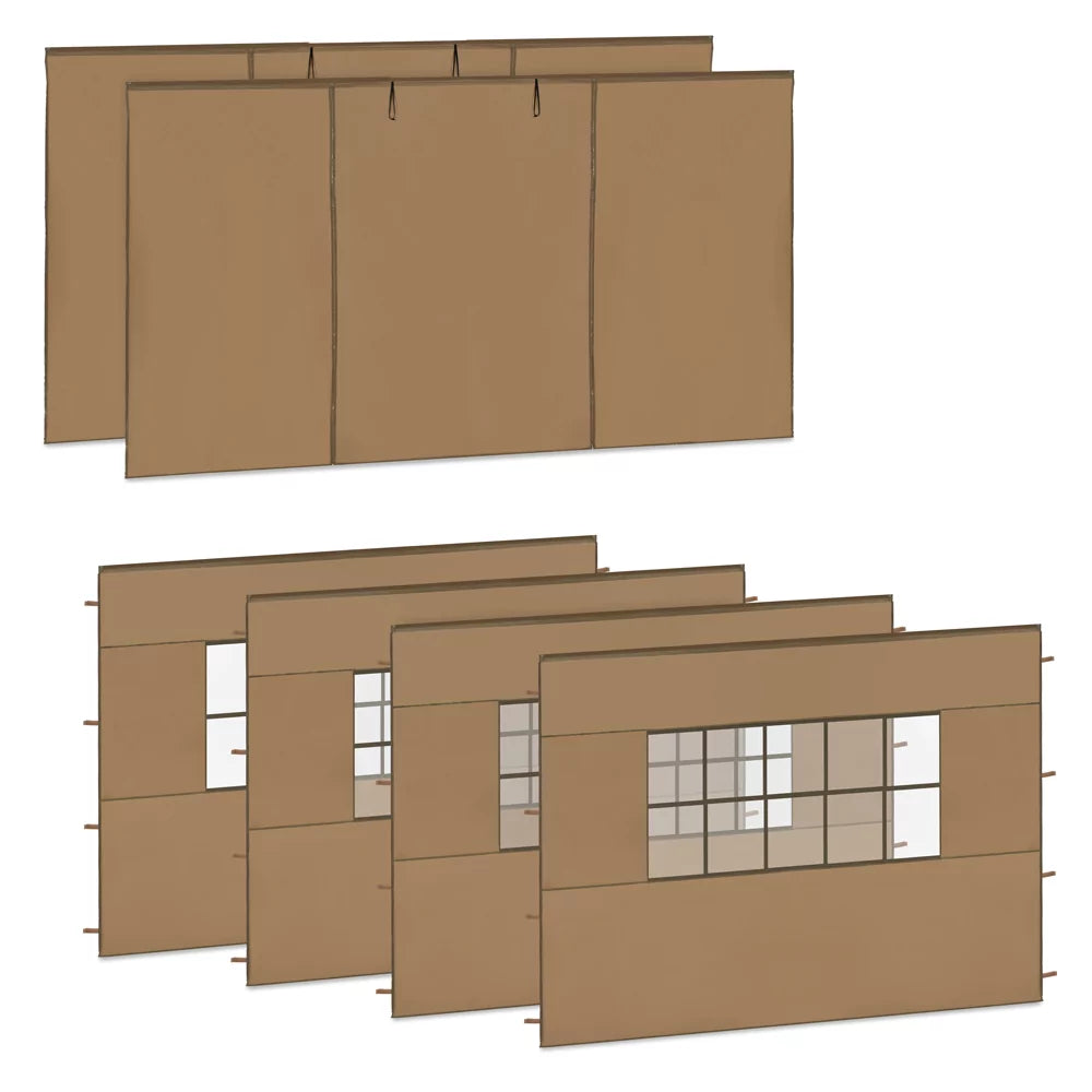 Vonroc Seitenwand-Set für Doppel-Partyzelt 6 × 4,5 m – 6 Stück – Beige