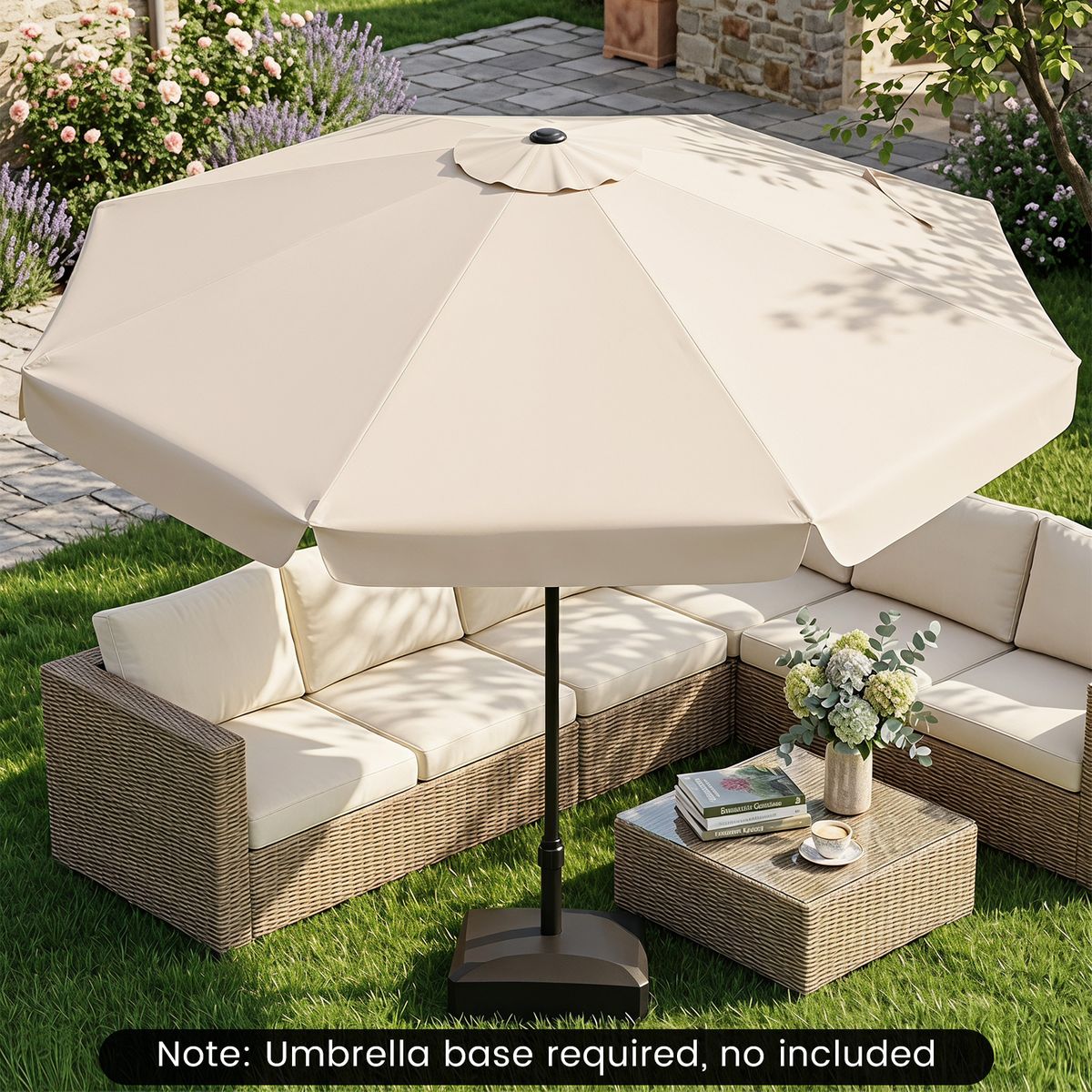 Coast Sonnenschirm, neigbar – 3 Meter Durchmesser – Metallstange – beige
