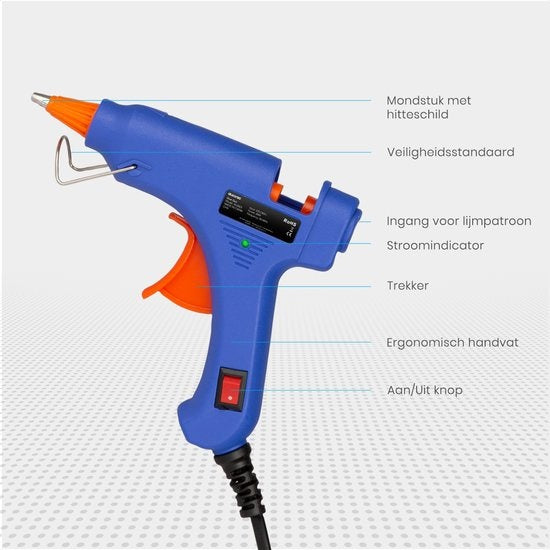 Auronic Klebepistole - mit 50 Klebepatronen - 20W