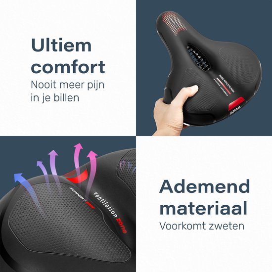 Unisex Fahrradsattel - Ergonomisch - Mit Federung - Fahrradsattel - Gelsattel - Rennrad - Mountainbike - Damen - Sattel - Zubehör - Rocksattel Damen - Fahrradhalter - Sattelschiene - Schwarz - Proskill