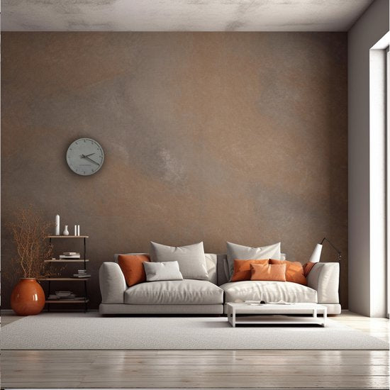 Urbn Stone Betonuhr - stille minimalistische Uhr Ø32 - handgefertigt mit Holzzeigern - leises Uhrwerk