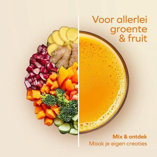 KitchenBrothers Slowjuicer - Mini-Entsafter - Gemüse- und Obstpresse - 40 mm und 50 mm Einfüllöffnung - 400 ml - Grau