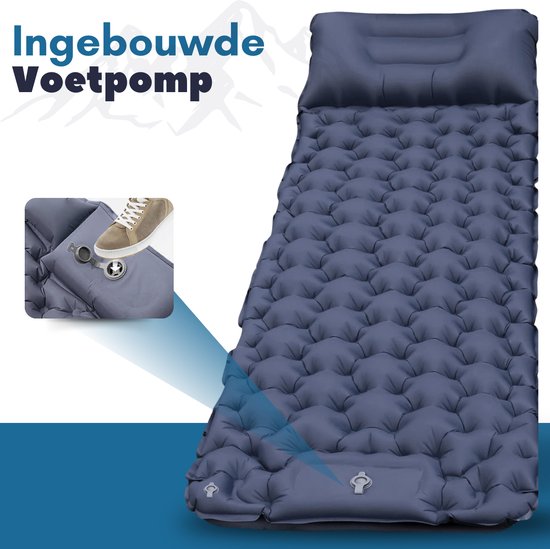 Vertrex Inflate-X1 Schlafmatte mit eingebauter Pumpe - Luftbett - 1 Person - Marineblau
