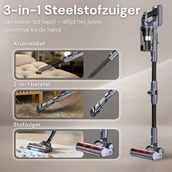 Vesora® Stabstaubsauger V1 kabellos und beutellos – Kabelloser Staubsauger – Kabelloser Handstaubsauger – Vacuum Cleaner – Handstaubsauger – Stabstaubsauger mit HEPA-Filter – Staubsauger für Haustiere – Beutelloser Staubsauger
